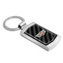 Cadillac Crest Logo Real Black Carbon Fiber Chrome Metal Case Key Chain