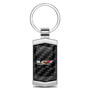Cadillac V Logo Real Black Carbon Fiber Chrome Metal Case Key Chain