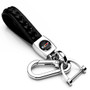 Cadillac V Logo Braided Rope Style Genuine Black Leather Key Chain