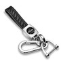 Cadillac Script Logo Real Black Carbon Fiber Strap Chrome Finish Hook Key Chain