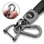 Cadillac Crest Logo Real Black Carbon Fiber Strap Gunmetal Black Hook Key Chain