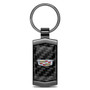 Cadillac Crest Logo Real Black Carbon Fiber Gunmetal Black Case Key Chain