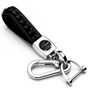 Chevrolet Corvette C8 Z06 Braided Rope Style Genuine Black Leather Key Chain