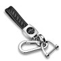 Chevrolet Black Logo Real Black Carbon Fiber Strap Chrome Finish Hook Key Chain