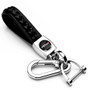GMC AT4 Logo Braided Rope Style Genuine Black Leather Key Chain