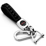 GMC in Red Braided Rope Style Genuine Black Leather Key Chain