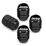 Jeep Logo in Black on Black Hexagon Shape Aluminum Tire Valve Stem Caps