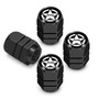 Jeep Willys Star Logo in Black on Black Hexagon Shape Aluminum Tire Valve Stem Caps