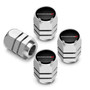 Dodge Logo in Black on Silver Hexagon Shape Aluminum Tire Valve Stem Caps