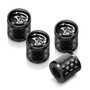 Dodge SRT Hellcat in Black on Real Carbon Fiber Barrel Black Aluminum Tire Valve Stem Caps