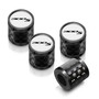 Chrysler 300S Logo in White on Real Carbon Fiber Barrel Black Aluminum Tire Valve Stem Caps