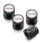 Dodge SRT-8 Logo in White on Real Carbon Fiber Barrel Black Aluminum Tire Valve Stem Caps