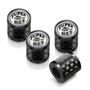 Dodge Super-Bee in White on Real Carbon Fiber Barrel Black Aluminum Tire Valve Stem Caps