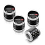 Dodge SRT-8 Logo in Black on Real Carbon Fiber Barrel Silver Aluminum Tire Valve Stem Caps