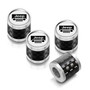 Jeep Grill in White on Real Carbon Fiber Barrel Silver Aluminum Tire Valve Stem Caps