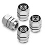 RAM Logo in Black on Silver Hexagon Shape Aluminum Tire Valve Stem Caps