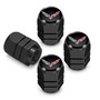 Chevrolet Corvette C7 Logo in Black on Black Hexagon Shape Aluminum Tire Valve Stem Caps