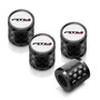 GMC AT4 Logo in White on Real Carbon Fiber Barrel Black Aluminum Tire Valve Stem Caps