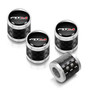 GMC AT4 Logo in Black on Real Carbon Fiber Barrel Silver Aluminum Tire Valve Stem Caps