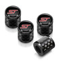 Ford ST in Black on Real Carbon Fiber Barrel Black Aluminum Tire Valve Stem Caps