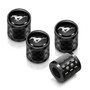 Ford Mustang in Black on Real Carbon Fiber Barrel Black Aluminum Tire Valve Stem Caps