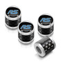 Ford Focus RS in Black on Real Carbon Fiber Barrel Silver Aluminum Tire Valve Stem Caps