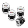 Cadillac Crest Logo in White on Real Carbon Fiber Barrel Silver Aluminum Tire Valve Stem Caps