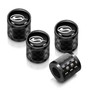 Chevrolet Impala Logo in Black on Real Carbon Fiber Barrel Black Aluminum Tire Valve Stem Caps