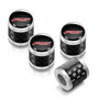 Chevrolet Camaro RS Logo in Black on Real Carbon Fiber Barrel Silver Aluminum Tire Valve Stem Caps