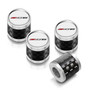 Chevrolet Corvette C7 Z06 Logo in White on Real Carbon Fiber Barrel Silver Aluminum Tire Valve Stem Caps