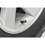 Chevrolet Corvette C8 Stingray Logo in White on Real Carbon Fiber Barrel Silver Aluminum Tire Valve Stem Caps
