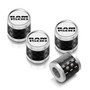 RAM 1500 in White on Real Carbon Fiber Barrel Silver Aluminum Tire Valve Stem Caps