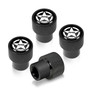 Jeep Willys Star Logo in Black on Black Aluminum Tire Valve Stem Caps