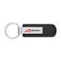 Acura A-Spec Logo Black PU Leather Strap Silver Metal Bar UV Printed Logo Key Chain