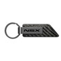 Acura NSX Logo Carbon Fiber Texture Strap Black Metal Bar UV Printed Logo Key Chain