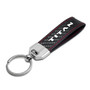 Nissan Titan Real Black Carbon Fiber Loop Strap Key Chain with Red Stitching