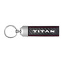 Nissan Titan Real Black Carbon Fiber Loop Strap Key Chain with Red Stitching