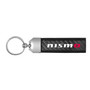 Nissan NISMO Real Carbon Fiber Leather Strap Key Chain with Black stitching