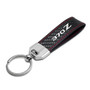 Nissan 370Z Real Black Carbon Fiber Loop Strap Key Chain with Red Stitching