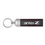 Nissan 370Z Real Black Carbon Fiber Loop Strap Key Chain with Red Stitching