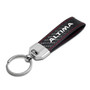 Nissan Altima Real Black Carbon Fiber Loop Strap Key Chain with Red Stitching