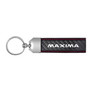 Nissan Maxima Real Black Carbon Fiber Loop Strap Key Chain with Red Stitching