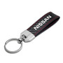 Nissan Real Black Carbon Fiber Loop Strap Key Chain with Red Stitching