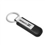 Nissan 350Z Silver Metal Plate Black PU Leather Strap Key Chain