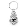 Nissan 350Z Z Logo Real Silver Dome Carbon Fiber Chrome Metal Teardrop Key Chain