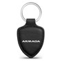 Nissan Armada Black Real Leather Shield-Style Key Chain
