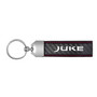 Nissan Juke Real Black Carbon Fiber Loop Strap Key Chain with Red Stitching