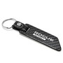 Nissan Rogue Sport Real Carbon Fiber Blade Style Black Leather Strap Key Chain