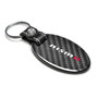 Nissan NISMO Real Carbon Fiber Large Oval Shape Black Leather Strap Key Chain