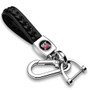 Nissan GT-R in Black Braided Rope Style Genuine Leather Chrome Hook Key Chain